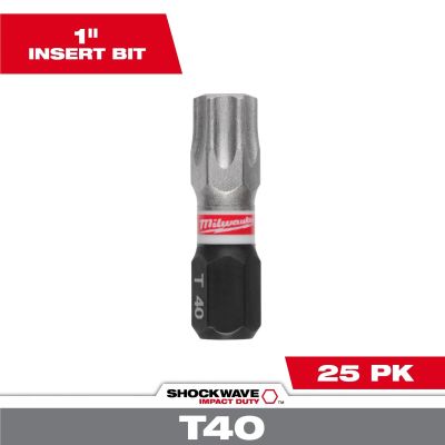 MLW48-32-4733 image(0) - Milwaukee Tool SHOCKWAVE Impact Duty 1 Inch T40 Insert Bit Bulk 25