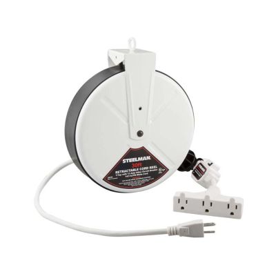 JSP98483 image(0) - J S Products (steelman) Electric Reel, 30' Cord, White, 13 amp T-Tap