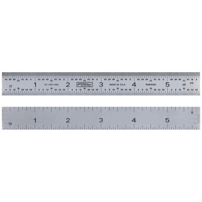 FOW523300060 image(0) - Fowler 6" 4R Rigid Steel Rule