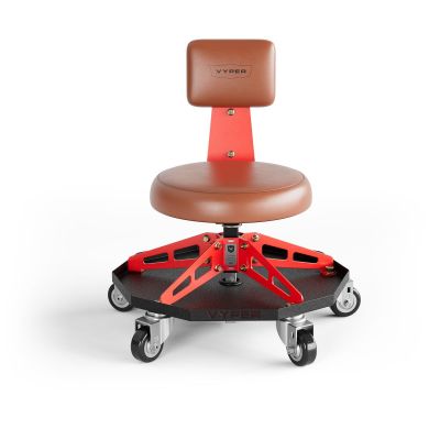 VYPRSS-BR-R image(0) - Vyper Industrial 300 lb Capacity Robust Steel Sport Shop Chair - Brown/Red