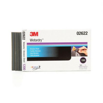 MMM2622 image(0) - 3M Imperial Wetordry 02622 434Q Series Abrasive Sheet, 5-1/2 in W x 9 in L, 1200 Grit, Fine Grade, Black
