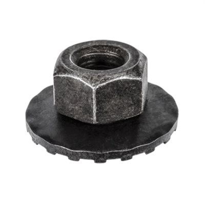 AVC12596 image(0) - AUVECO 12596 Type A Toothed Free Spinning Washer Nut, M6 x 1 mm x 9.5 mm H x 19 mm OD, Phosphate