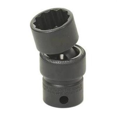 GRE1117UM image(0) - Grey Pneumatic 3/8" Drive x 17mm Standard Universal- 12 Point Socket - Black