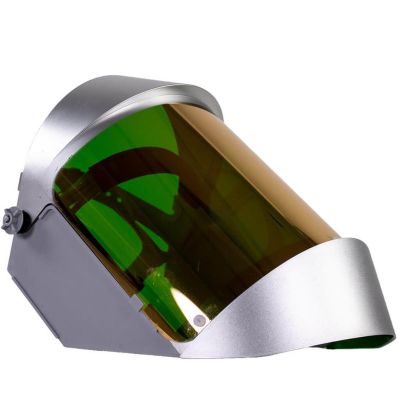 OBR2148AFR image(0) - Oberon Face Shield with Ratcheting Headgear - Heat Reflective - Window: Green Gold Anti-Fog - With Lower Crown