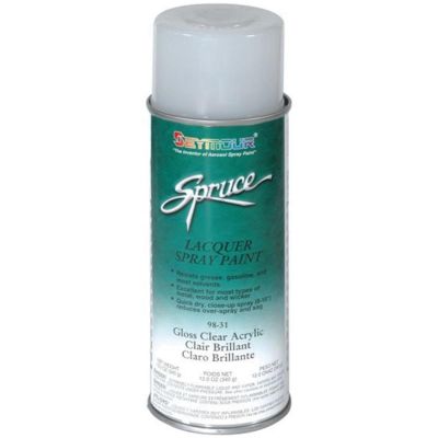 SEY98-31 image(0) - Seymour Spruce 98-31 Fast Drying Lacquer Spray Paint, 16 fl-oz Aerosol Can, Clear Acrylic, 15 sq-ft Coverage