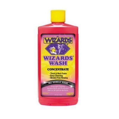 WZP11077 image(0) - Wizards Products 11077 Super Concentrated Car Wash, 16 oz Bottle, Translucent Pink, Liquid