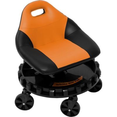 TRX2-703 image(0) - Traxion 2-703 ProGear Mobile Rolling Gear Race Seat with Tray and Five All Terrain Casters - Orange