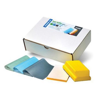 EAGSP19160 image(0) - Eagle Abrasives, Inc. KOVAX Super Buflex SP19160 Sheet Starter Kit, 130 mm W x 170 mm L Sheet, Super-Tack (Velour) Attachment