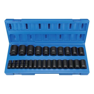 GRE1326MSD image(0) - Grey Pneumatic 1/2" Drive 26 Pc. Semi-Deep Metric Set