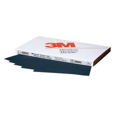 MMM2624 image(0) - 3M Imperial Wetordry 02624 434Q Series Abrasive Sheet, 5-1/2 in W x 9 in L, 2000 Grit, Fine Grade, Black