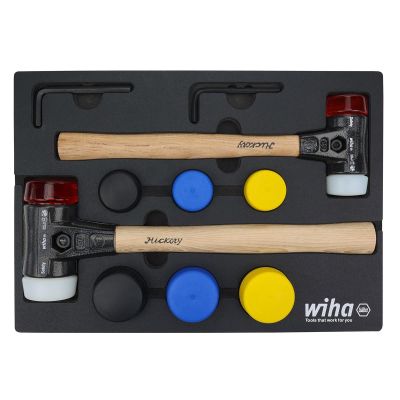 WIH83270 image(0) - WIHA Tools 14 Piece Split Head Mallet Foam Tray Set