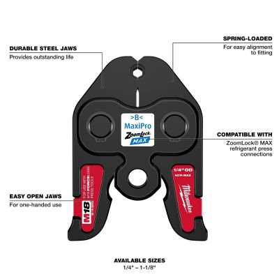 MLW49-16-2653Z image(1) - Milwaukee Tool 1/2 Inch ZoomLock&reg; MAX Press Jaw for M18 FORCE LOGIC Press Tools