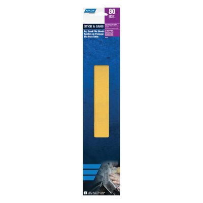NOR00322 image(0) - Norton 00322 H290 Series Stick and Sand File Sheet, 2-3/4 in W x 16-1/2 in L, P80 Grit
