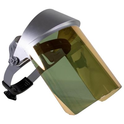OBR125R image(0) - Oberon Face Shield with Ratcheting Headgear - Heat Reflective - Window: Clear Gold