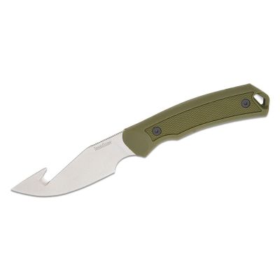 KER1883GH image(0) - Kershaw Descuhutes - Skinner, Gut Hook Drop Point with Gut Hook Fixed Blade Gutting and Skinning Knife - Olive