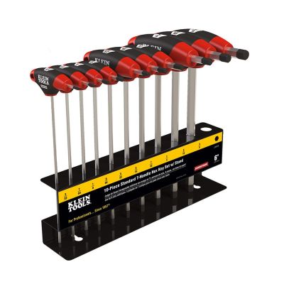 KLEJTH610E image(0) - Klein Tools Hex Key Set, SAE T-Handle, 6-Inch, with Stand, 10-Piece