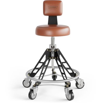 VYPESM-BR-B-QH image(0) - Vyper Industrial 400 lb Capacity Elevated Steel Max Quick Height Shop Chair - Brown/Black