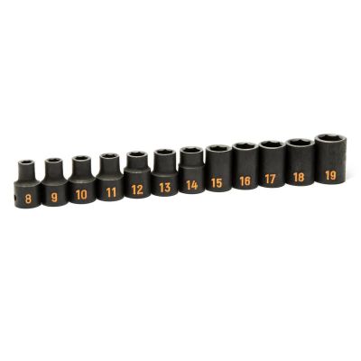 KDT84930H image(0) - GEARWRENCH 12 Piece 1/2" Drive 6 Point Metric Hi-Viz Impact Socket Set
