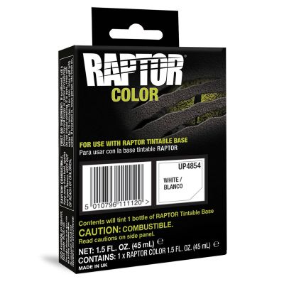 UPO4854 image(0) - U Pol Products RAPTOR UP4854 Raptor Color, 1.5 fl-oz Pouch, White, 3:1 Mixing, 30 sq-ft Coverage, 5 to 7 days Curing