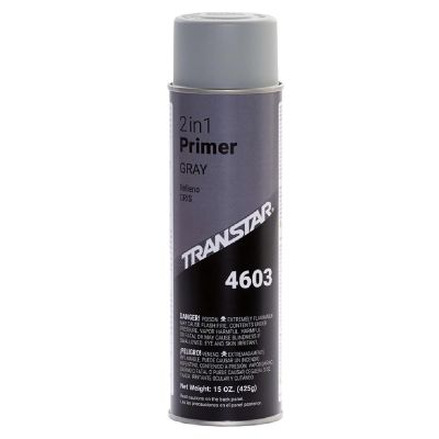 TRP4603 image(0) - Transtar Autobody Products 4603 2-in-1 Primer Aerosol Can - 16 oz Net Weight - Gray