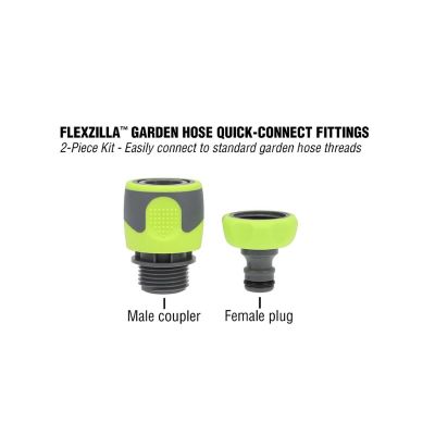 LEGHFZGAK11 image(0) - Legacy Manufacturing Flexzilla&trade; Garden Hose Quick-Connect Fittings, 2-Piece Coupler & Plug Kit