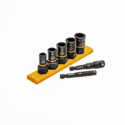 KDT87911 image(0) - GearWrench 7 Piece 1/4 Inch & 3/8 Inch Drive Metric Bolt Biter Impact Extraction Socket Set