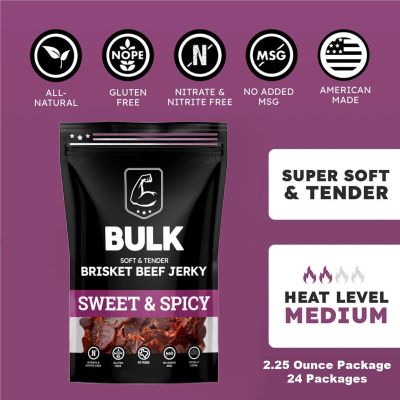 BLOISN-SNSBR-24 image(0) - BULK Jerky Sweet & Spicy Brisket Beef Jerky - 2.25 ounce package (24 packages)