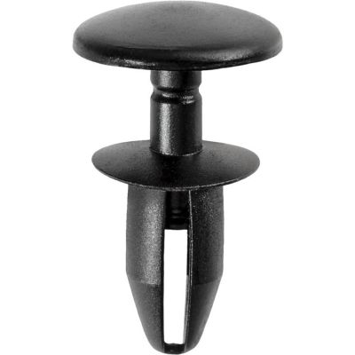 AVC16816 image(0) - AUVECO 16816 Push-Type with Closed End Retainer, 14 mm Dia Head x 14 mm L Stem x 6 mm Hole, Nylon, Black