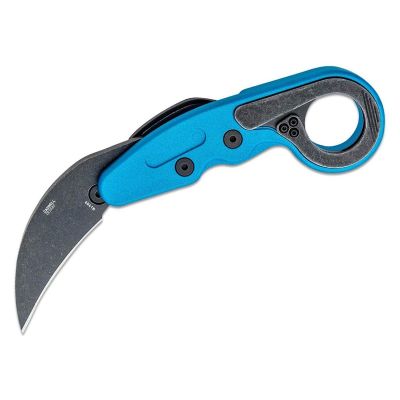 CRK4041B image(0) - CRKT (Columbia River Knife) Provoke Grivory 1.4116 Stonewash Plain Blade Folding Knife with Kinematic Handle - Metallic Blue