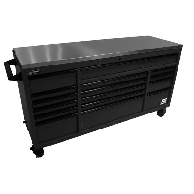 HOMBK04072164 image(0) - Homak Manufacturing 72 Inch RS Pro Roller Cabinet Stainless Steel Top - Midnight Black