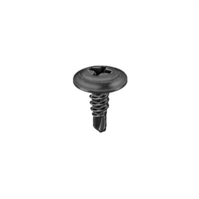 AVCAP15774 image(0) - AUVECO AP15774 Phillips Washer Head Tapping Screw, #8 Screw x 1/2 in L x #2 Drill Point, Black Phosphate