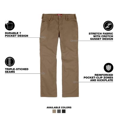 MLWM650K-3230 image(1) - Milwaukee Tool Work Pants - Khaki 32 X 30