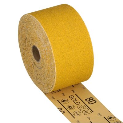 MMM02781 image(0) - 3M  Stikit Gold Sheet Roll 02781, 80D, 2-3/4-inch x 25 yd (70mm x 23 m)
