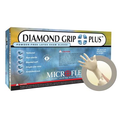 MFXDGP350M-CASE image(0) - Microflex CASE OF DIAMOND GRIP PLUS LATEX GLOVES M TEN 100pks