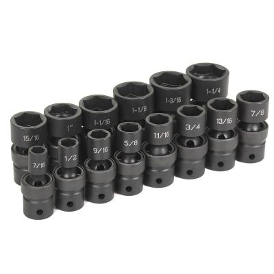 GRE1314U image(1) - Grey Pneumatic 1/2" Drive 14 Piece Standard Length Fract. Universal Set
