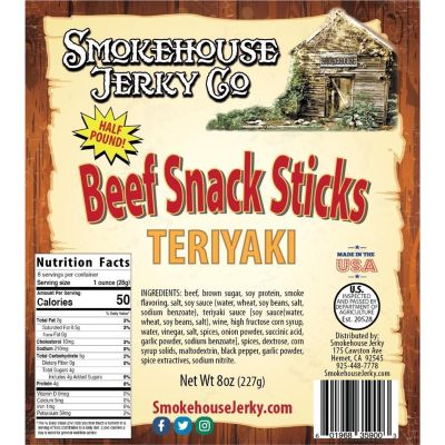 THS186978 image(0) - Tender Heifer Snack Co. Teriyaki Beef Sticks - 8 Ounce
