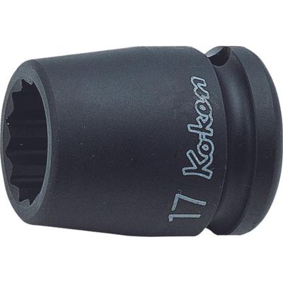 KKN14405M-24 image(0) - Ko-ken USA 14405M-24 1/2 Sq. Dr. Socket 24mm 12 point Length 38mm