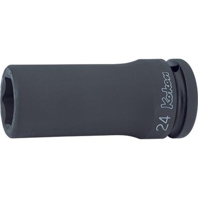 KKN16300M-24 image(0) - Ko-ken USA 16300M-24 3/4 Sq. Dr. Socket 24mm 6 point Length 100mm