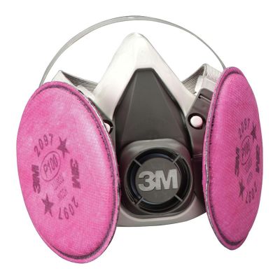 MMM7183 image(1) - 3M RESPIRATOR HALF MASK P100 LARGE