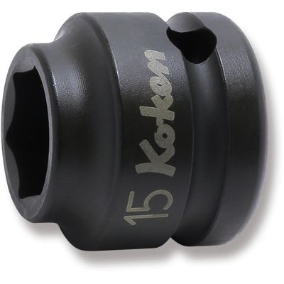 KKN14401MS-15 image(0) - Ko-ken USA 14401MS-15 1/2 Sq. Dr. Socket 15mm 6 point Length 26mm Thin walled