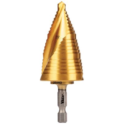 KLE25960 image(0) - Klein Tools 3-Step Drill Bit, Double-Fluted, 7/8-Inch to 1-3/8-Inch