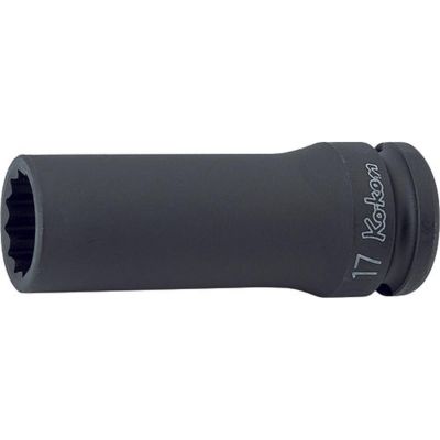 KKN14305M-19 image(0) - Ko-ken USA 14305M-19 1/2 Sq. Dr. Socket 19mm 12 point Length 80mm