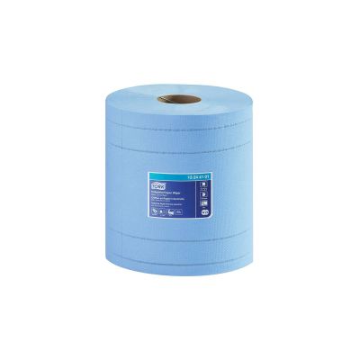 TOR13244101 image(0) - Tork Molnlycke 13244101 Industrial Centerfeed Paper Wiper, 10.4 in Dia x 492.19 ft L x 11 in W, 375, Blue, 4 Plys