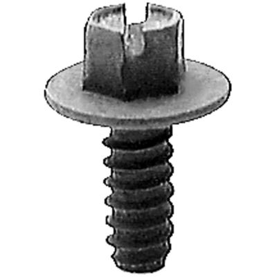 AVC16421 image(0) - AUVECO 16421 Slotted Hex Washer Head B Point License Plate Screw, #14 Screw x 5/8 in L, Black E-Coat