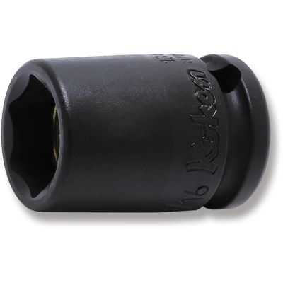 KKN13400AG-9-16 image(0) - Ko-ken USA 13400AG-9/16 3/8 Sq. Dr. Socket 9/16 6 point Length 32mm Magnet