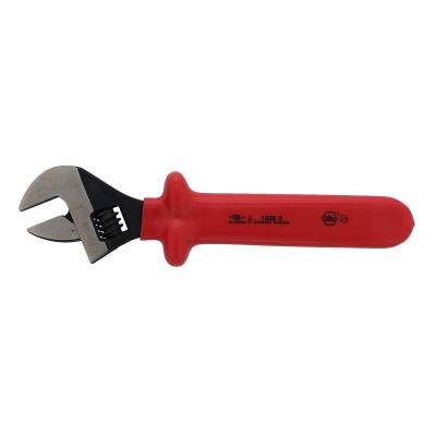 WIH76210 image(0) - Wiha Tools Insul. Adjustable 10" Wrench w/ slip guard handle for added protection. Etched on scale for pre-setting size.