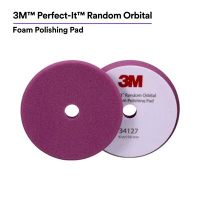 MMM34127 image(0) - 3M Perfect-It&trade; Random Orbital Foam Polishing Pad 34127, 6 Inch (150 mm), Purple, 2 Pads/Bag