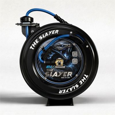 BLBPWHYR1435 image(0) - BluBird Blu Shield The Slayer Hybrid Pressure Washing Hose Reel 1/4" X 35'
