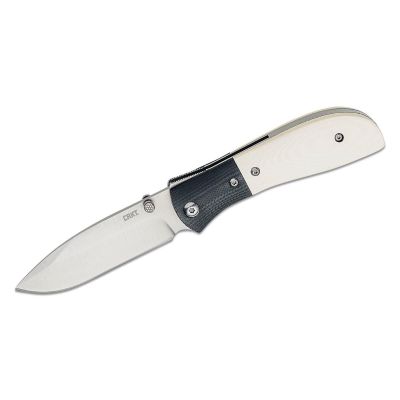 CRKM4-02M image(0) - CRKT (Columbia River Knife) M4-02M 8Cr13MoV Satin Plain Blade Assisted Folding Knife with Liner Lock Micarta w/G10 Bolster Handle - White