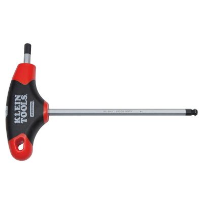 KLEJTH6E08BE image(0) - Klein Tools 1/8-Inch Ball-End Hex Key, Journeyman&trade; T-Handle, 6-Inch